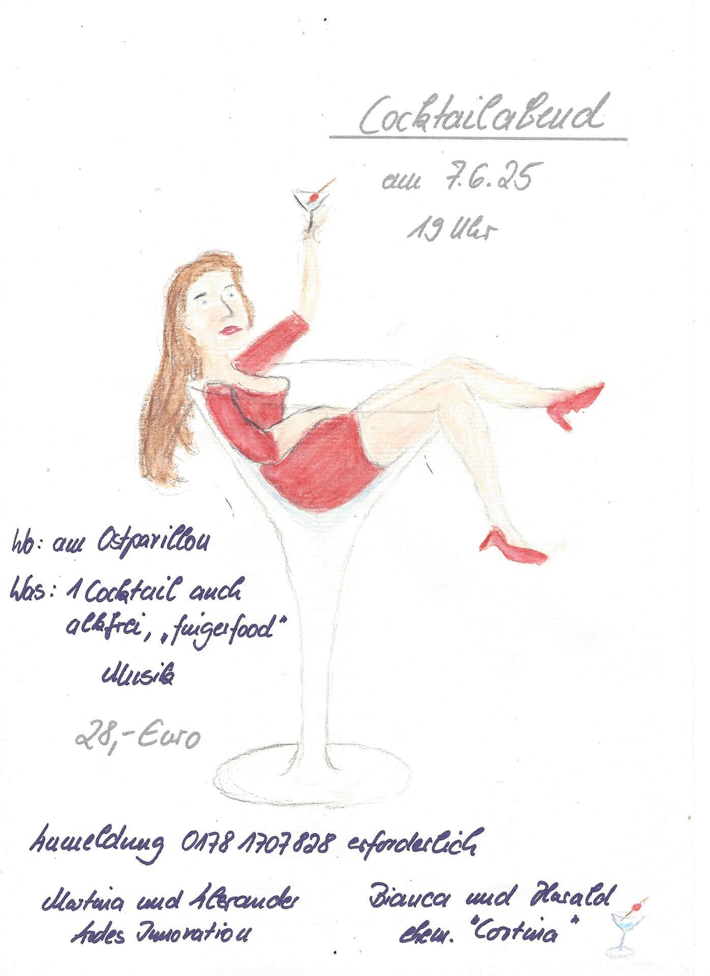 Plakat Cocktailabend am 07.06.25 um 19:00 Uhr